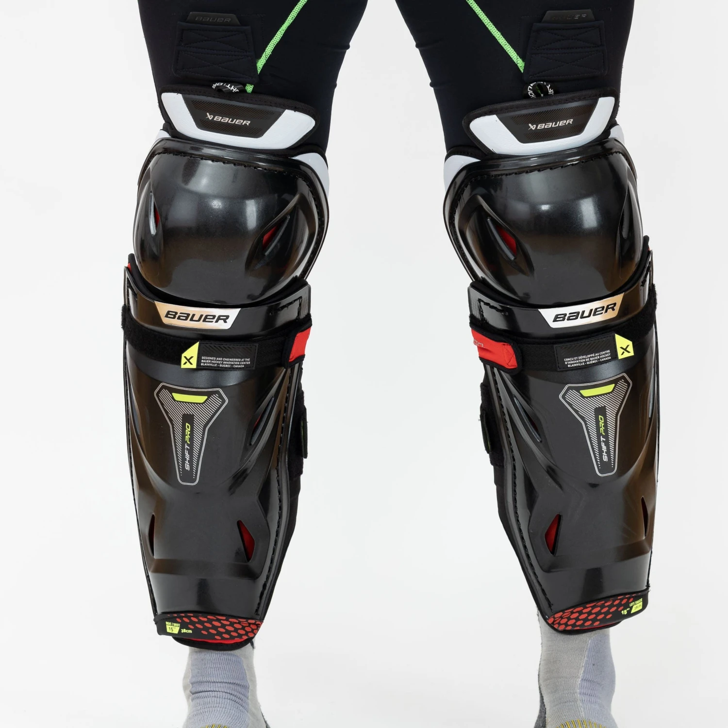 Bauer Vapor Shift Pro Junior Hockey Shin Guards 2 Bauer Vapor Shift Pro Junior Hockey Shin Guards - Image 2